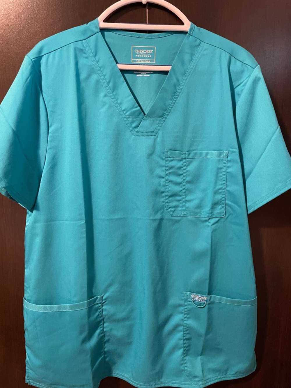 Cherokee Teal V-Neck Men’s Scrub Top